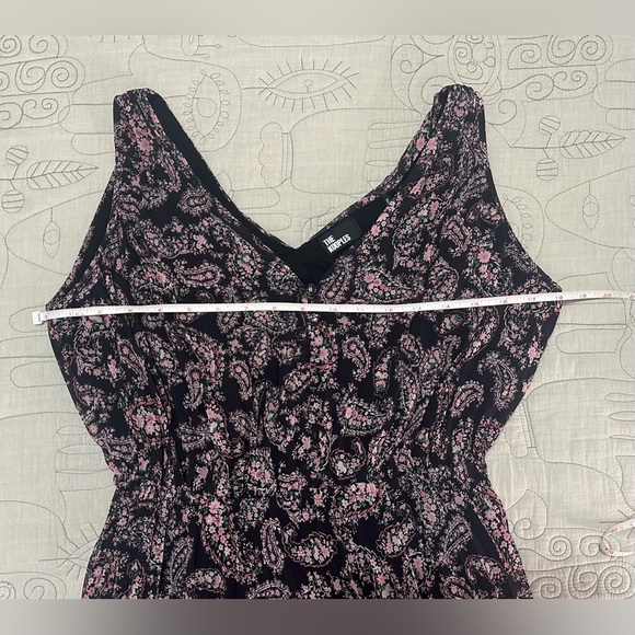 NWT The Kooples Chiffon Pleated Paisley Dress Sz 1 (S) Black Lace Accents - Picture 9 of 11